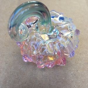 Flamework glass pumpkin miniature